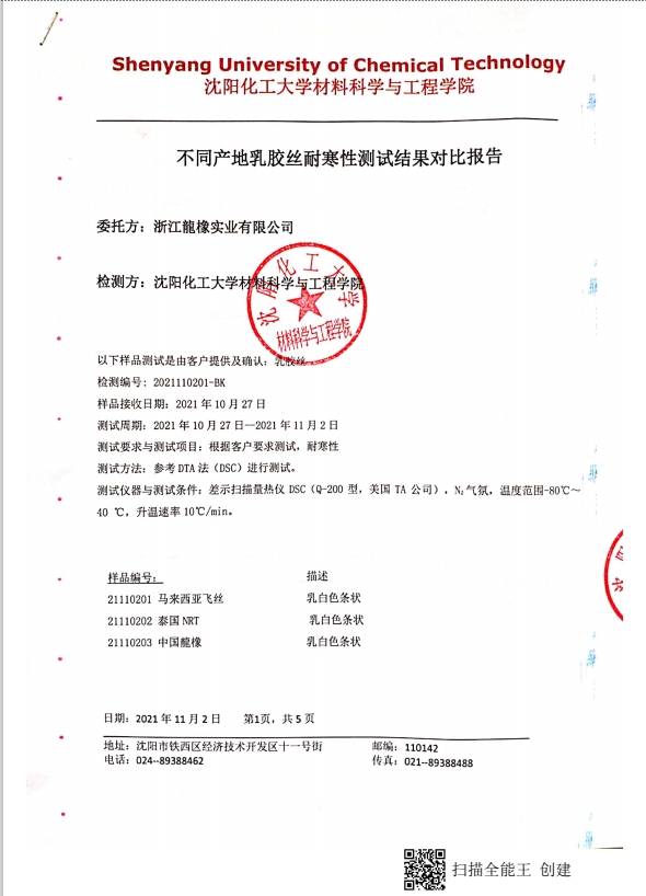 Comparative Report on Cold Resistance Test of Latex Thread from Different Origins